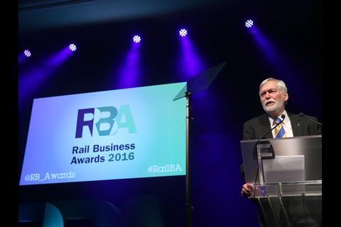Hosted by Railway Gazette at London’s Hilton hotel on Park Lane on February 23, the 19th Rail Business Awards bought together 600  executives and experts from across the UK rail sector.